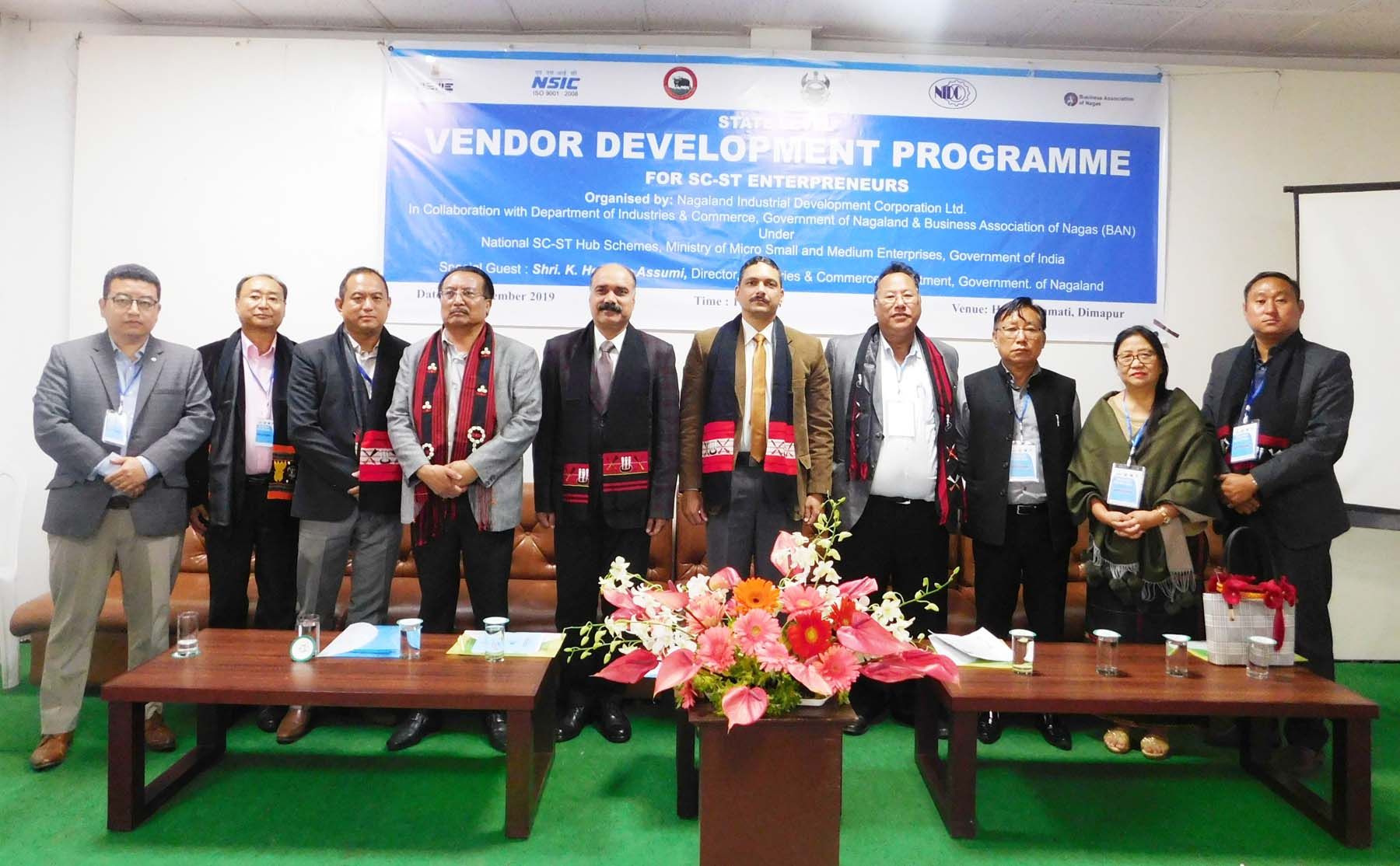 Officials and guest during the State level vendor development programme for ST/SC entrepreneurs held at Hotel Saramati, Dimapur on December 13. (Photo Courtesy: BAN) 
